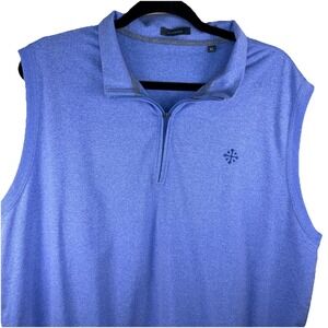 MEN'S TURTLESON XL 1/4 ZIP Performance VEST Light Blue Golf Casual Zipper Preppy